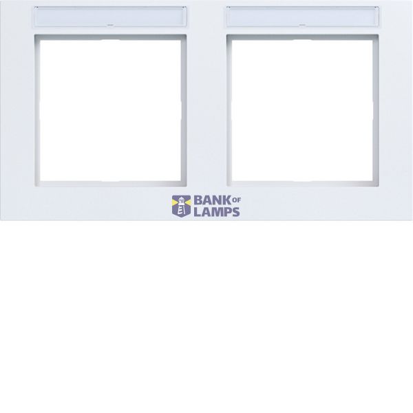 Cover frame double horizontal, text field, A.1, matte light white image 1