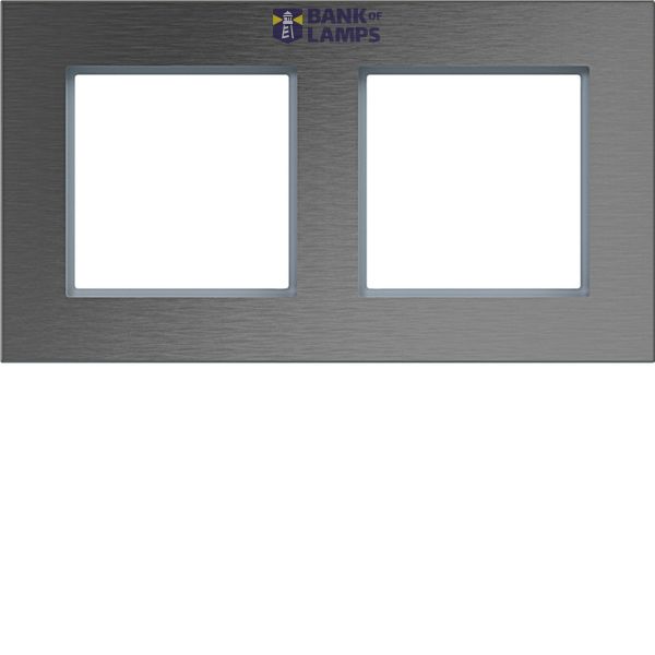 Cover frame 2-way horizontal, A.8, stainless steel image 1