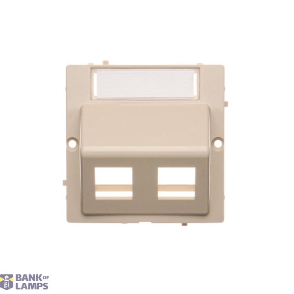 Double angled Keystone IT/telephone socket cover with descriptive field, (cover), beige image 1