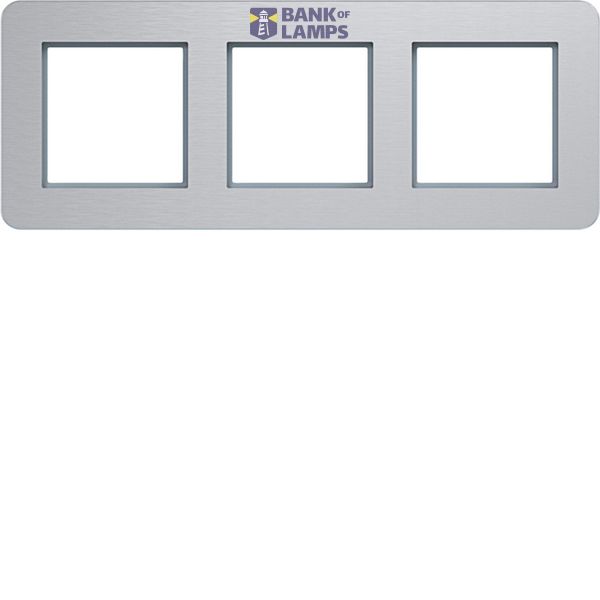 Cover frame 3-way horizontal, C.8, aluminium image 1