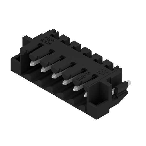 PCB plug-in connector, male header, Clip-on flange, THT/THR solder connection, 3.50 mm, Number of poles: 6, 90°, Solder pin length (l): 1.5 mm, tinned, black, Box image 4