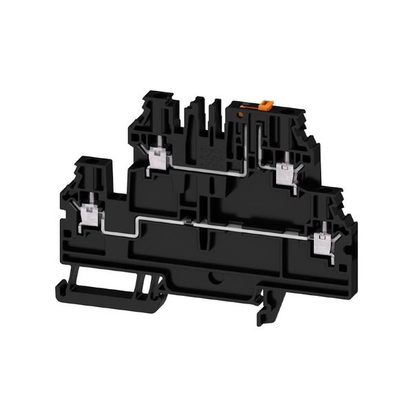 Test-disconnect terminal, Screw connection, black, 4 mm², 28 A, 500 V, Number of connections: 4, Number of levels: 2 image 1