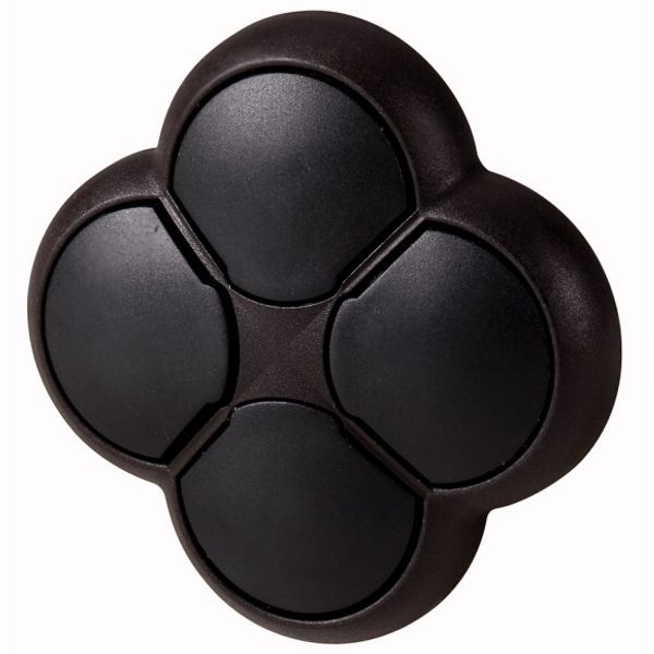 M22S-D4-S Position pushbutton, RMQ-Titan, Actuators non-flush, momentary, 4-fold, opposing pushbuttons not mechanically interlocked, Bezel: black image 1