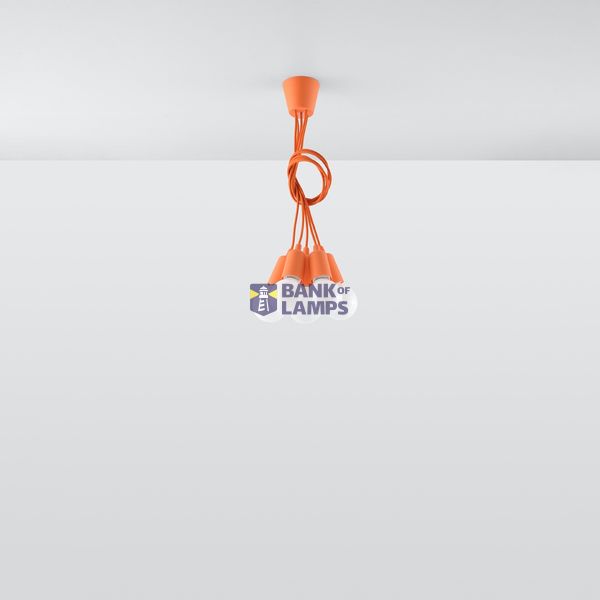Hanging lamp DIEGO 5 orange E27 5x60W IP20 image 3