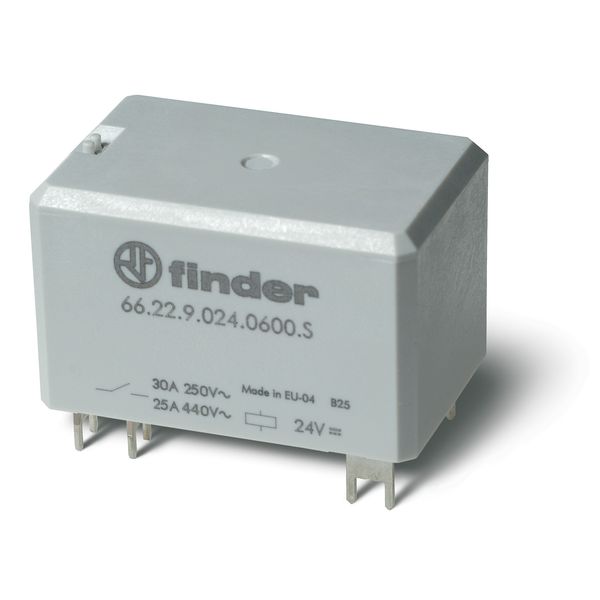 Power Relay PCB double terminals 2NO ≥1.5mm contact 30A/24VDC/AgCdO (66.22.9.024.0600) image 3