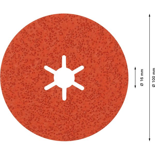 EXPERT R782 Prisma Ceramic Fibre Disc 100 mm, 16 mm, G 36 image 3