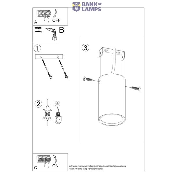 SPOT LAGOS 10 BLACK GU10 1X40W IP20 image 4