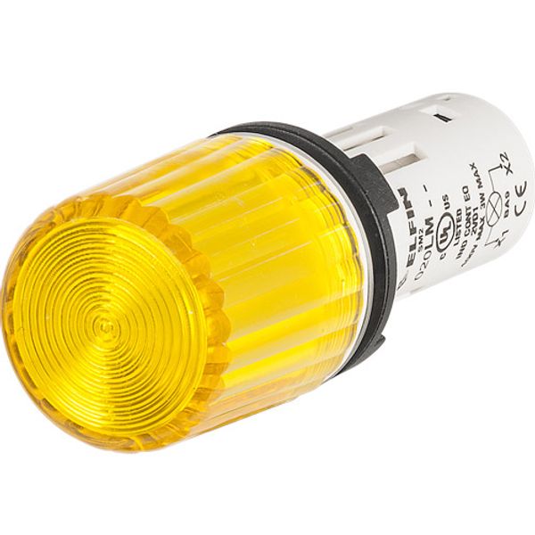 Monolithic pilot light, BA9S, H 30, yellow, direct supply image 1