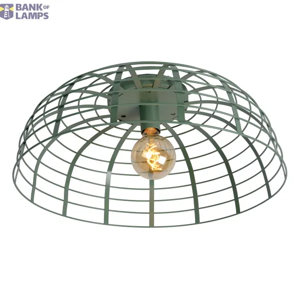 Lucide ELODIE - Flush ceiling light - Ø 56 cm - 1xE27 - Turquoise image 1