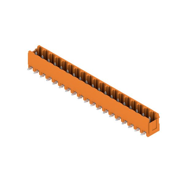 PCB plug-in connector, male header, Dovetails for fixing blocks, THT solder connection, 5.08 mm, Number of poles: 19, 90°, Solder pin length (l): 3.2 mm, tinned, orange, Box image 3