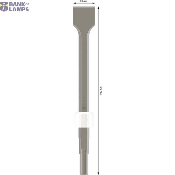 Spade chisel, hex shank with turned down collar 400 x 50 mm image 2