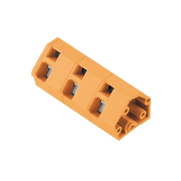 Printed circuit board terminals, 10.00 mm, Number of poles: 9, 135°, Solder pin length (l): 3.5 mm, tinned, orange, Tension-clamp connection, Clamping range, max. : 2.5 mm², Box image 1