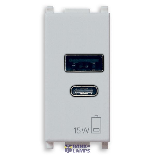 A+C-USB power unit 15W 5V 1M Silver image 1