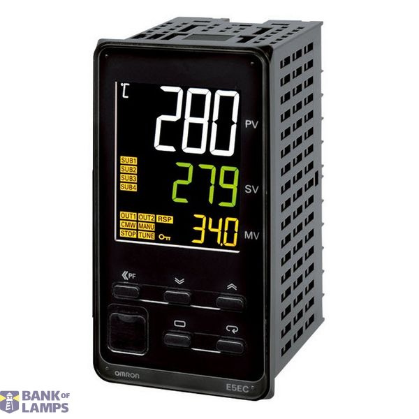 Temp. controller, PRO, 1/8 DIN (96x48mm), 1x0/4-20 mA curr. OUT/1 x 12 VDC pulse OUT, 4 AUX,  EVT. I/P 6, SSR fail.det./1-PH, Transf. OUT, 100...240 VAC E5EC3072C image 1