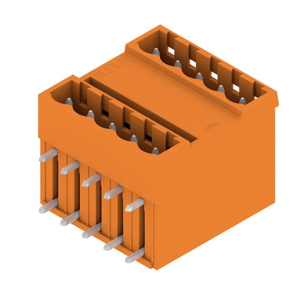 PCB plug-in connector, male header, closed side, THT solder connection, 5.00 mm, Number of poles: 10, 90°, Solder pin length (l): 3.2 mm, tinned, orange, Box image 1