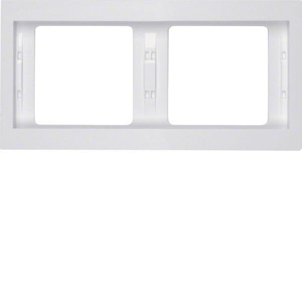 Frame 2gang hor., K.1, p. white glossy image 1