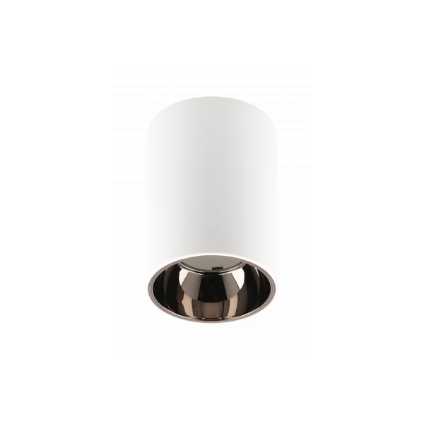 Ceiling luminaire housing ARIES, PC, 73x105mm, IP20, max. 20 W, round, white/black chrome image 1