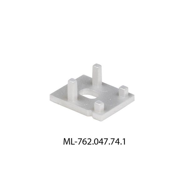 End cap for PH1 with hole, silver color, 1pc image 1