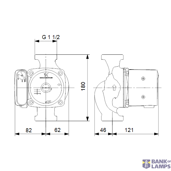 Drinkwater Circulator pump  UPS25-55 N 180 1X230V 50HZ 9H image 3