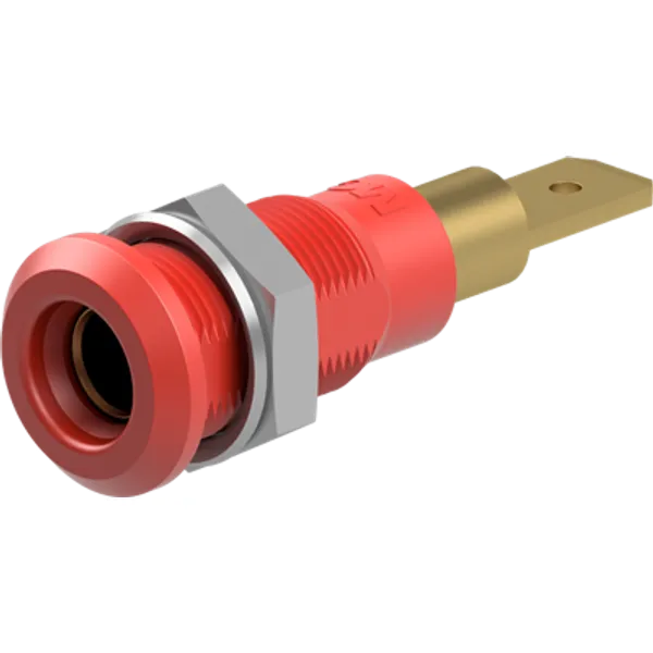 4 mm socket, plug-in connection, mounting Ø 8.1 mm, red, 64.3040-22 image 1