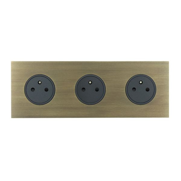 Art d'Arnould universe Epure triple power socket 2P+E 16A 250V - bronze image 1