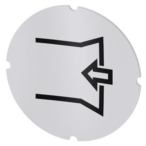 Inscription plate for illuminated pushbutton, round, milky, icon: Suction image 1