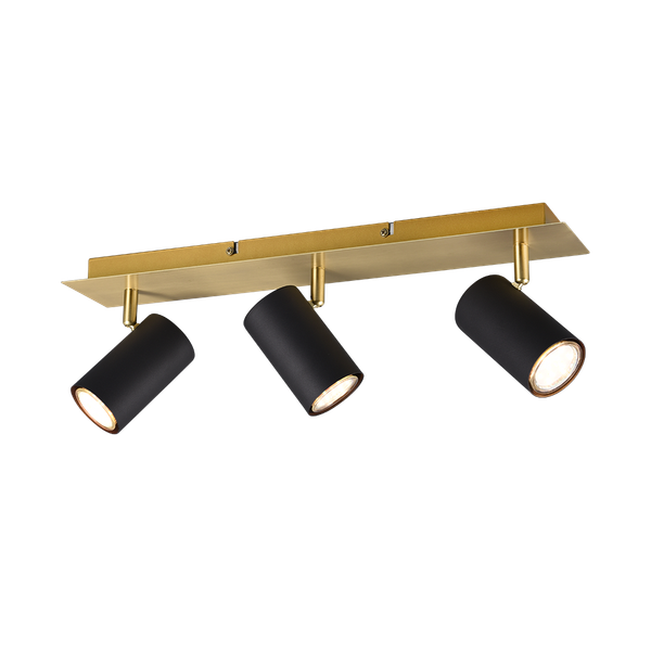 Marley spotlight 3-pc GU10 black/gold image 1