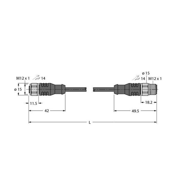 Actuator And Sensor Cable, PP-EPDM Extension Cable   RKCV4.4T-5-RSCV4.4T/TFW image 1