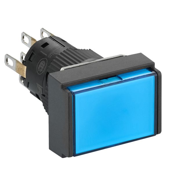 rectangle blue illuminated pushbutton Ø16-flush springreturn24 VDC polarised-2CO image 1