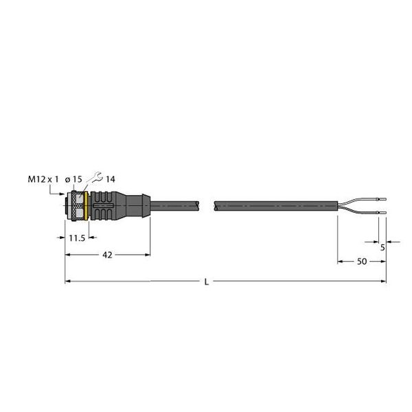 Actuator and Sensor Cable, PVC Connection Cable   RKC4.221T-2/TEB image 1