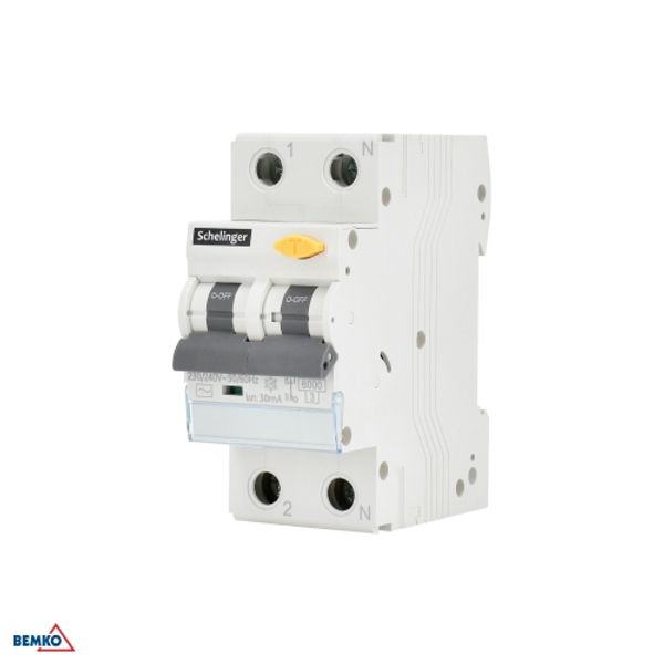 RESIDUAL CURRENT CIRCUIT BREAKER WITH OVERCURRENT PROTECTION 1P C 25A 30mA TYPE AC SCHELINGER image 1