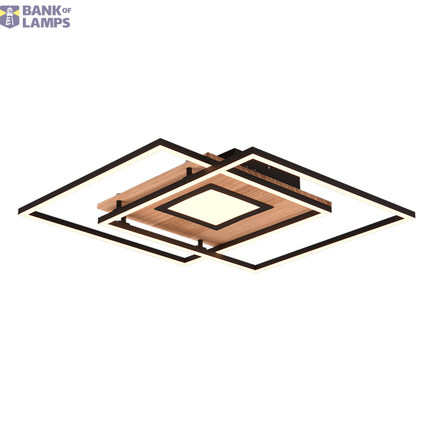 Via LED ceiling lamp matt black/wood image 1