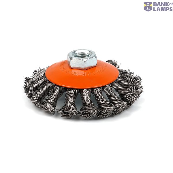 Bevel brush  for angle grinder, M14,100mm (twisted wire) image 1