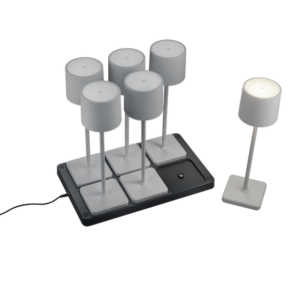 Fernandez LED outdoor table lamp 6-pc grey rechargeable image 1