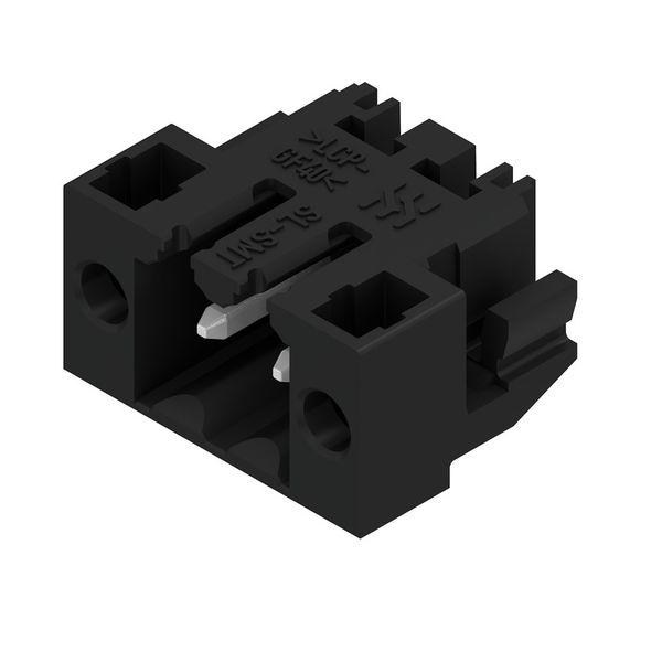 PCB plug-in connector, male header, Solder flange, THT/THR solder connection, 3.50 mm, Number of poles: 2, 90°, Solder pin length (l): 3.2 mm, tinned, black, Box image 2