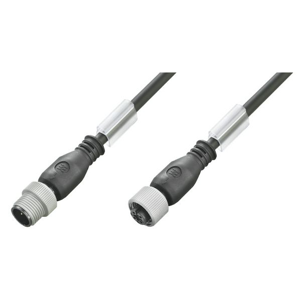 Sensor/actuator line, Connecting line, M12 / M12, Number of poles : 4, 4 m, pin, straight - socket, straight, Shielded: No, LED: No, Sheath material: PVC, Halogen: Yes image 2