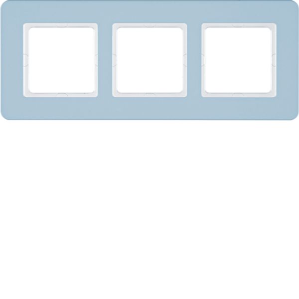 Bezel, 3-fold, Berker Q.7, moonstone blue, mat image 1