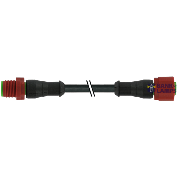 M12 male 0° / M12 female 0° C-cod. PUR 3x0.75 bk UL/CSA+drag ch. 3m image 2