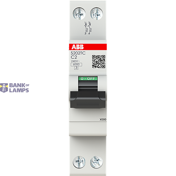 S202TC-C2 Compact MCB S200C 2P TR 2A Curve C 6kA image 3