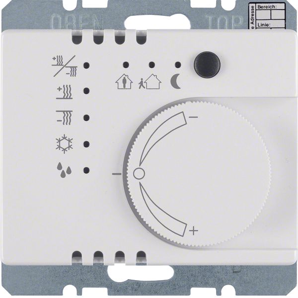 Thermostat with push-button interface, Arsys, polar white glossy image 1