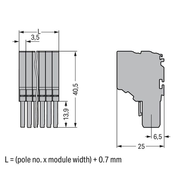 2-conductor female connector Push-in CAGE CLAMP® 1.5 mm² gray image 2