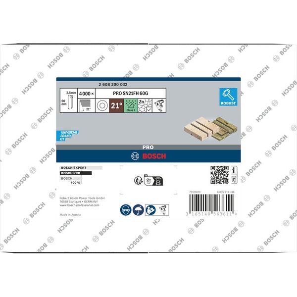 Full head strip nail SN21RK 60G 2.8 mm, 60 mm, galvanised, smooth image 2