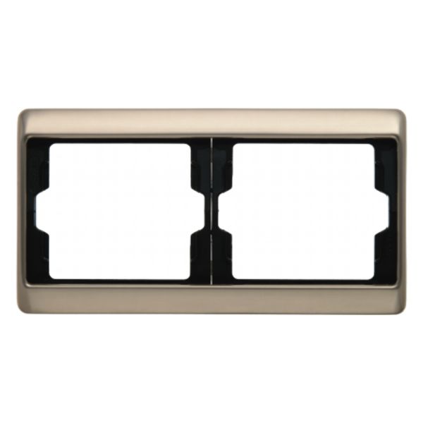 Frame 2gang horizontal Arsys light bronze, metal image 1