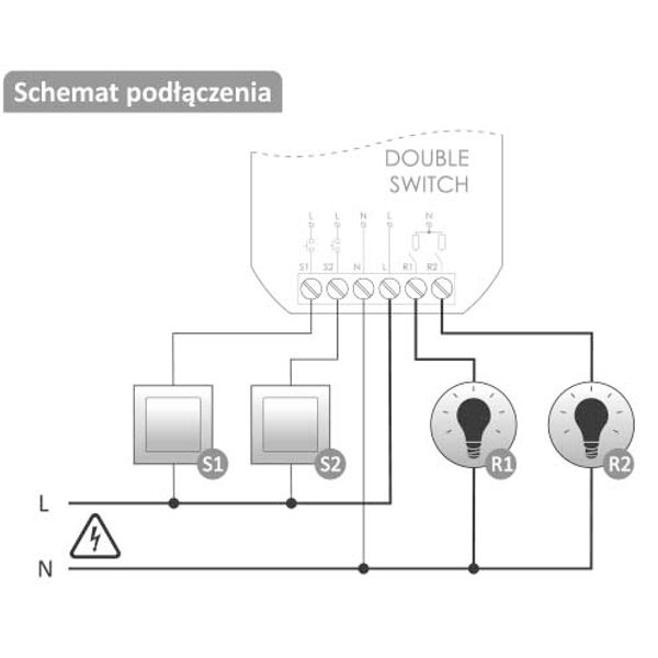 DOUBLE SWITCH two-channel WiFi relay 230 V WI-R2S2-P image 5