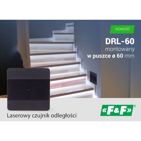 Laser motion sensor, distance DRL-60-230-1; Color: WHITE; Mounting in a Ã¸ 60 mm box image 1