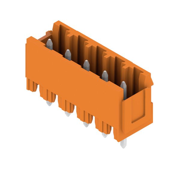 PCB plug-in connector, male header, Dovetails for fixing blocks, THT solder connection, 5.08 mm, Number of poles: 5, 180°, Solder pin length (l): 4.5 mm, tinned, orange, Box image 8