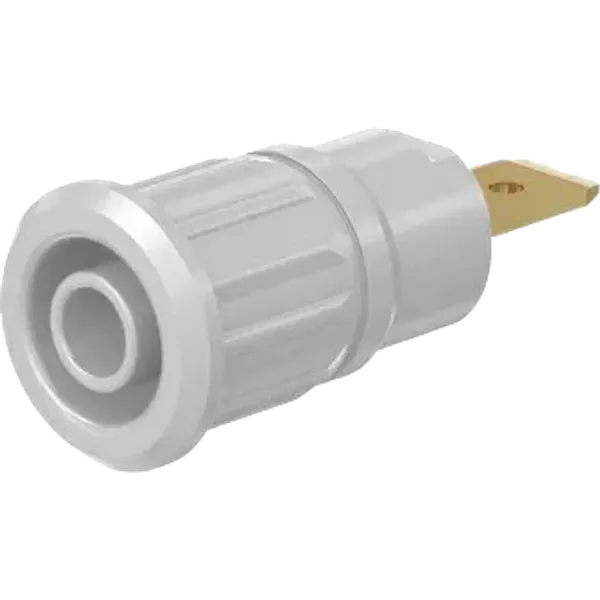 4 mm socket, flat plug connection, mounting Ø 12.2 mm, CAT III, CAT IV, white, 49.7073-29 image 1