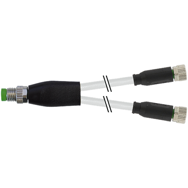 Y-Distributor M8 male / M8 female 0° A-cod. PVC 3x0.25 gy UL/CSA 0.3m image 1