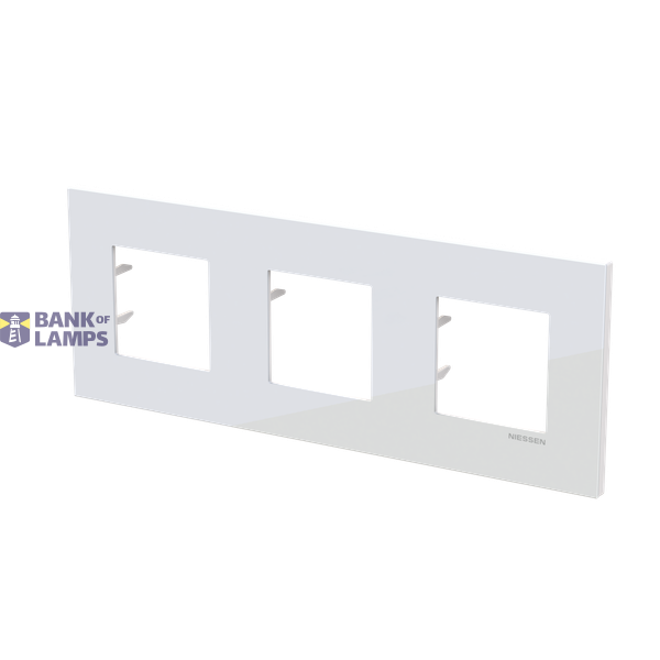 Frame 3-gang / 2+2+2-modules - Niessen logo - S - Tacteo White image 2