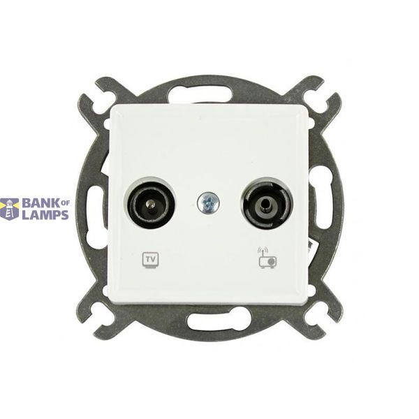 Linnera-Rollina TV-Radio Socket Terminated White image 1